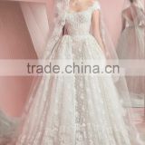 (MY110404) MARRY YOU China Custom Made Ball Gown Lace Wedding Dress With Cap Sleeves