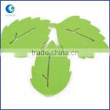 Green leaves coffee cup felt mats with high quality for export