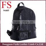 Fashionable Custom Leather Bag Hot Selling Black Snakeskin pu Backpacks thumbnail-4