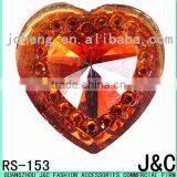 colorful point face heart shape resin stone