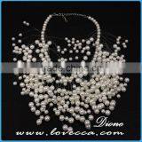 New Fashion Classy Lady White Exaggerate Pear Beaded Choker Necklace Product thumbnail-4