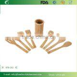 SP8-202/8 PCS Bio Degradable Organic Bamboo Wood Kitchen Utensil Tools Set in Mesh Bag thumbnail-3