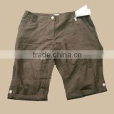 Lady's Summer Hot Sale Shorts Fashion High Quality Brown Casual Short Pants/Cotton Shorts/Women Shorts
