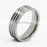 Men's Titanium Grooved Ring With Sand Stone Finish thumbnail-3