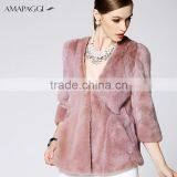 Global Sale Fuchsia Mink Warm Fur Coat V Collar Mink Coat In China thumbnail-2