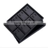 Chinese factories wholesale custom luxury leather eight earrings box, black beautiful display box