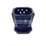 Mini Square Ceramic Orchid Pot and Saucer thumbnail-1