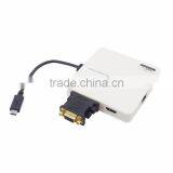 USB 3.1 Type C USB-C to DVI HDMI HDTV External Graphics Card & RJ45 Gigabit Ehternet Adapter 3 in 1 for New Macbook thumbnail-2