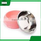 Pet Accessories Love Heart Shaped Eco Anti Slip Stainless Steel Plastic Cat Dog Pet Feeder Water Food Bowl thumbnail-5
