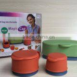 Magic Bag Cap Plastic Food Meat Snack Storage Seal Bag Magic Cap Brand Set of 3 Magic Bag Caps thumbnail-3