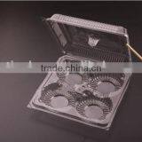 4-compartment Disposable Plastic Box for Cake, Egg Tart Container thumbnail-2