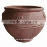 AQP Large Black Clay Pot- Tall Dark Clay Pot- Giant Outdoor Pots thumbnail-1
