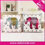 Square Elephant Design Cushion Covers / Pillow Cases 100% Cotton