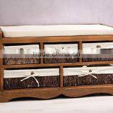 Two Drawer And Shelf With Seat Solid Storage Wood Shoe Rack thumbnail-2