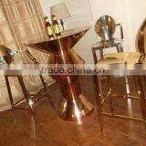 BT9001 Gold Bar Table and Bar Chair Used thumbnail-1