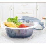 New Design Plastic Double Layer Fruit Vegetable Colander Strainer thumbnail-3