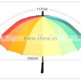 27" Golf Rainbow 24ribs Umbrella in Pongee Fabric Umbrella to South America thumbnail-4