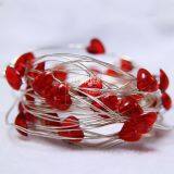 Pink Red Heart Valentine's Day Decoration Battery Operated Silver Wire Romantic Made in China Decoration Lights String thumbnail-4