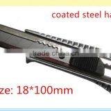 Coated Steel Handle Utility Knife With Blade 18*100mm thumbnail-1