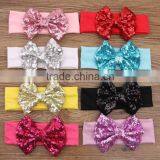 Sequin Bow Stripe Cotton Knot Headband Baby Headband Wholesale thumbnail-4