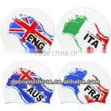 Fashion Silicone Country Flag Patriotic Swimming Cap With CE/ROHS Certification