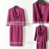 Fashion Design Slim Fit Office Ladies Formal Dress Half Sleeve Dress thumbnail-4