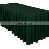 14ft Accordion Pleat Polyester Table Skirt Hunter Green thumbnail-1