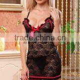 Sexy Babydoll Manufacturer Floral Lace Babydoll Ribbon Bow thumbnail-1