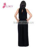 Women's Slimming Key Hole Sleeveless Long Maxi Evening Dress Night Party Cocktail Dress thumbnail-3