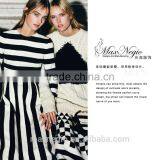 New Sexy Black White Stripes Chevron Print Strapless Evening Dress Fancy Maxi Dress Bodycon Dresses For Summer thumbnail-2