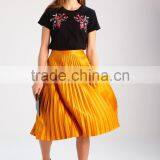 MGOO 2017 Summer Latest Design Women Short Sleeve T-Shirts Black T Shirt Embroidered With Flora thumbnail-3