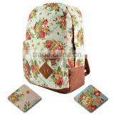 New Canvas Girls Flower Rucksack Backpack School College Travel Bag 15934 thumbnail-1