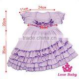 66TQZ464 Lovebaby Wholesale Outfit Purple Cotton Short Sleeve Children Clothing Set Mix Girl Solid Lavender Cotton Ruffle Outfit thumbnail-6
