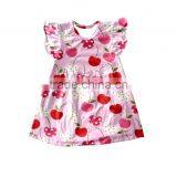 BY-D140 Children Girl Dress Sleeveless Beautiful Girls Princess Cherry Printed Dresses Valentine's thumbnail-1