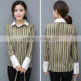 New Arrival Women's Loose Slim Long Sleeve Tops Striped Blouses Designs For Sale thumbnail-5