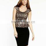 Temperament High-end Big Elegant Leopard Grain Falbala Frock thumbnail-1
