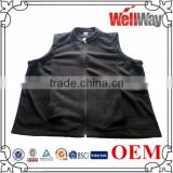 Black fleece two side brushed Reversible wear knitted nylon zip up slleeveless vest