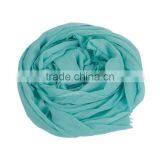 Cotton Polyester Blend Scarves & Wraps Rectangle Mint Green Scarf Made In China thumbnail-3
