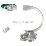 Half Bracelet Bangle Bar With Slider Hook Clasps Owl Halloween Silver Tone 5.9cm X3.2cm 11mm X7mm