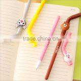 Cute Novel Cartoon Animal Pipe Sucker Shape Promotional Gel Pen for School Kids thumbnail-2
