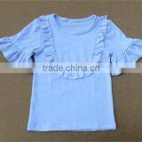 Latest Easing Solid Color Girl Dresses Kids Ruffle Raglan Sets Girls Sleeveless Boutique Girl Clothing thumbnail-3