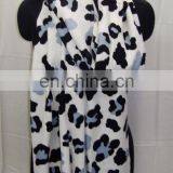 Silk Pashmina Wool Fashion Chiffon Stitching Leopard Print Scarfs thumbnail-1