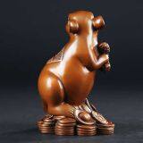 Bronze Zodiac Rat Statue 2020, Rat Statue Standing on Gold Coins Means Bring You More Money thumbnail-4