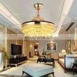 European Crystal Stealth Ceiling Fan Light Bedroom Modern Minimalist Restaurant European-style Living Room Ceiling Fan Lights thumbnail-6