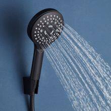NEW IT-P005 Luxury Black Rain Shower Sets With Bracket Chrome Colour 3 Functions Foshan Factory thumbnail-3