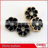 11.5mm Flower Rhinestone Enamel Plating Metalic Shirts Button thumbnail-2