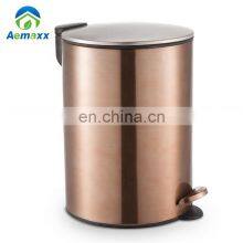 Household Kitchen Color Rose Gold Pedal Waste Bin