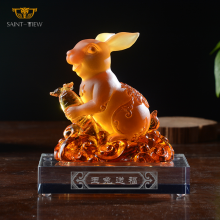 Crystal New Years Souvenir Hallway Decor High Quality Craft Rabbit Manufacturer thumbnail-4