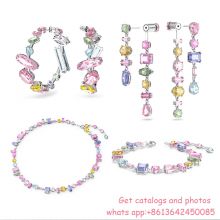 Swarovsky Rings Gema Drop Earrings 5613737 Sparkling Necklace 55613738 Round Mujer Cristales Bracelet 5613739