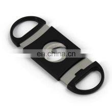 Wholesale Plastic Stainless Steel Double Blade Free Logo Toothing Serration Hackly Zigzag Sawtooth Wave Jagged Cigar Cutter thumbnail-5